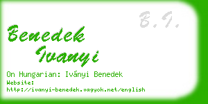 benedek ivanyi business card